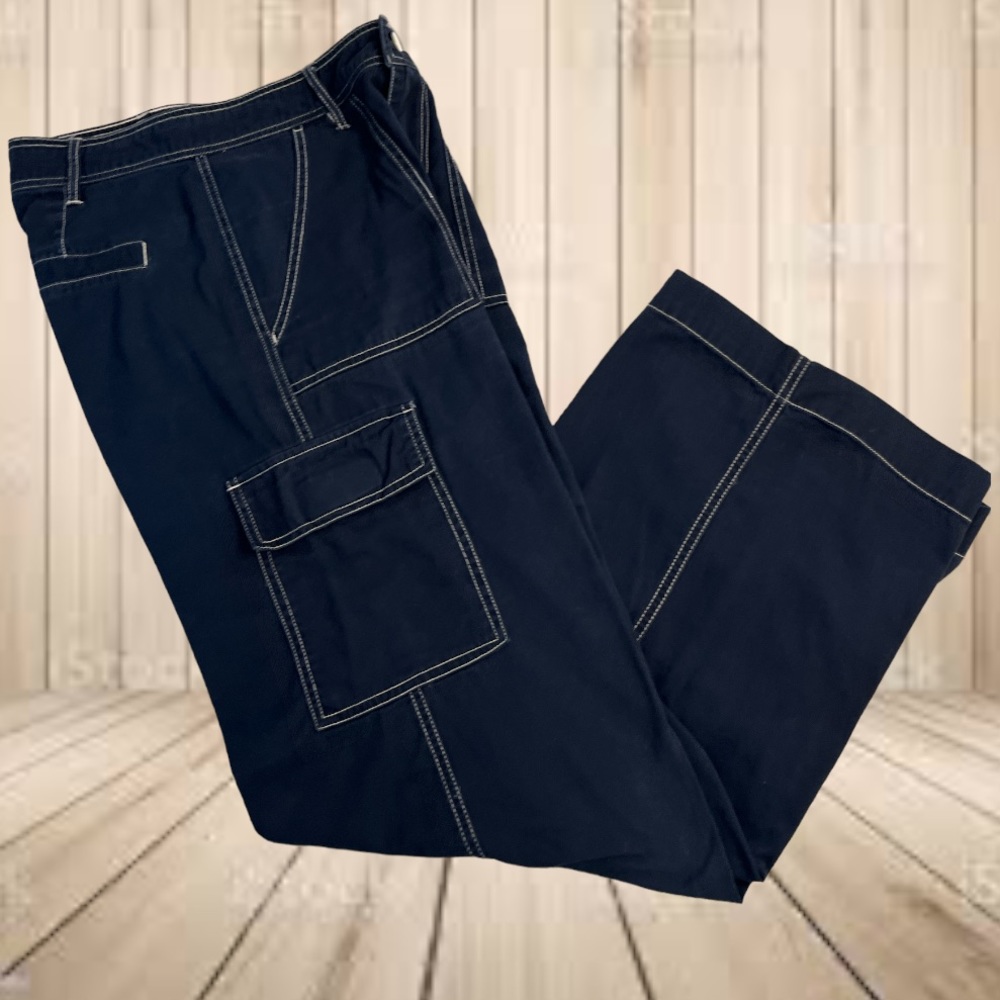 ❤️2 FOR $20–Forever 21 High Waist. Wide Leg Cargo Pant. Women's Size M Blue